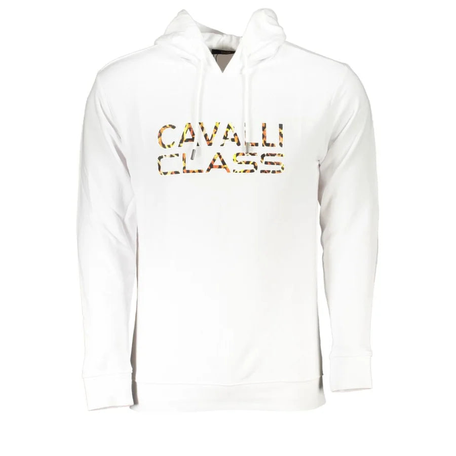Cavalli Class Bianco Cotton Men Sweatshirt