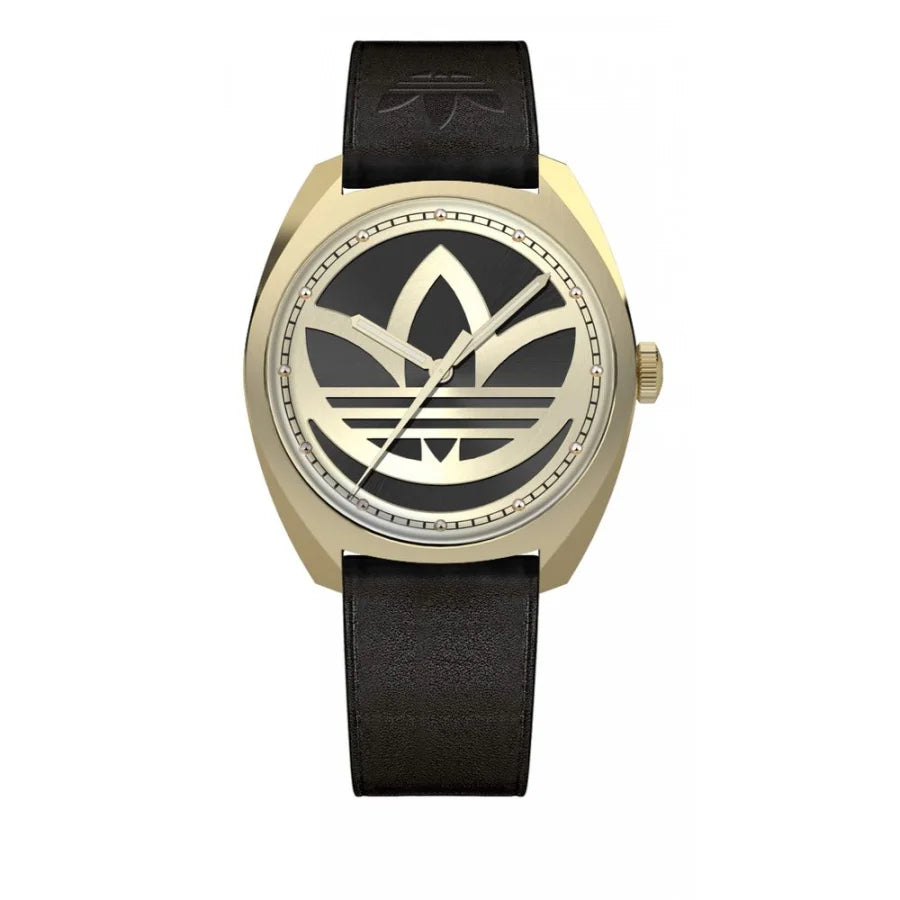 Adidas Black Leather Dress Watch