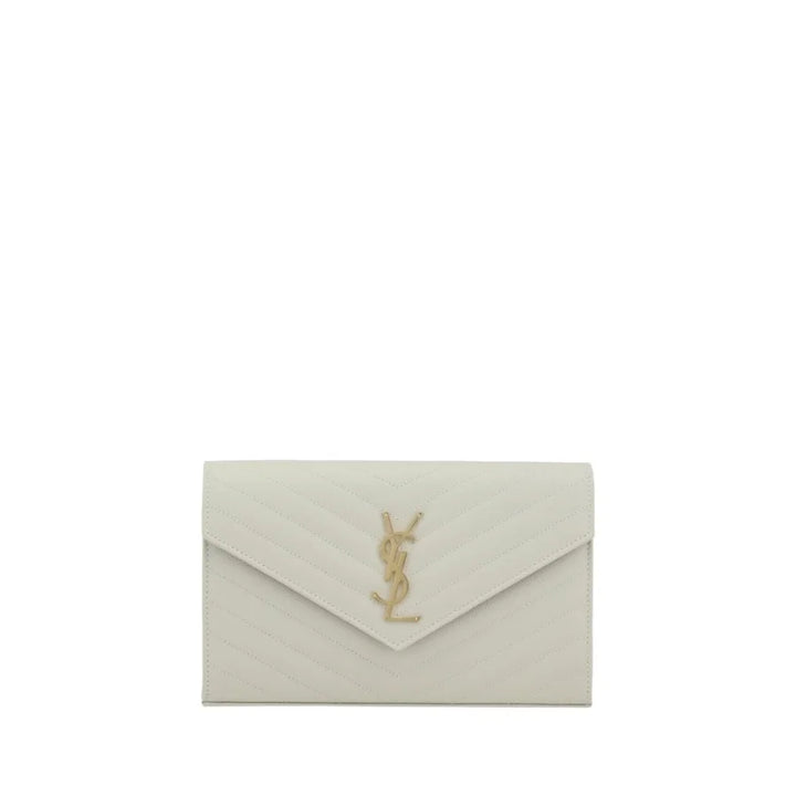 Saint Laurent White Calf Leather Bos Taurus Shoulder Bag
