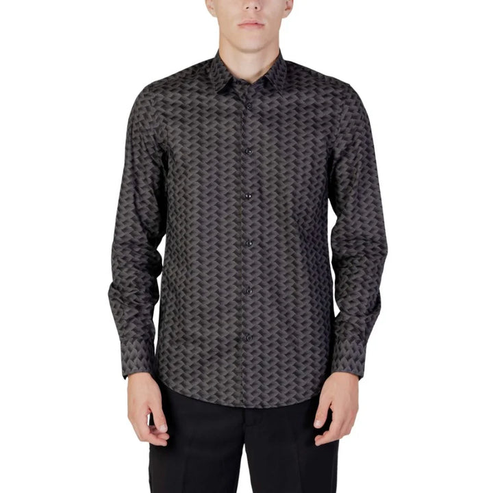 Antony Morato Gray Cotton Pattern Shirt