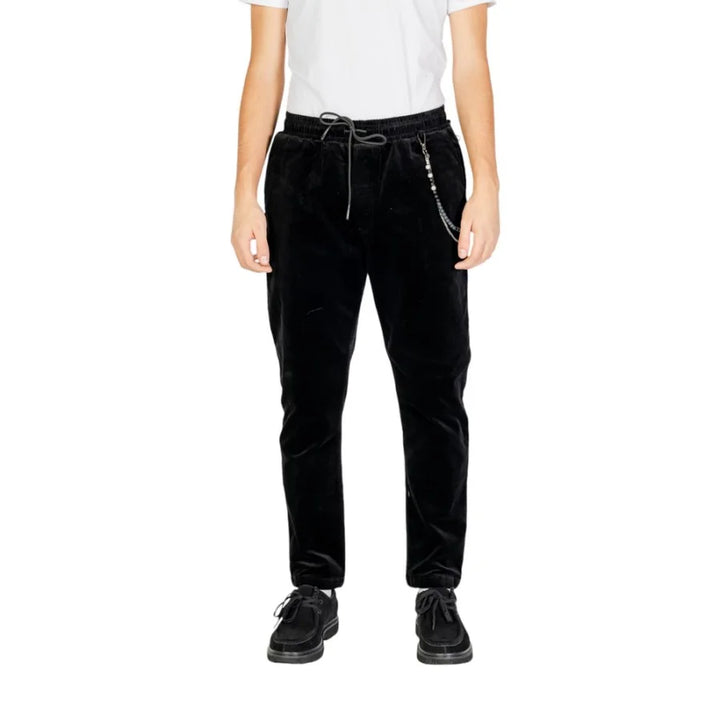 Gianni Lupo Black Cotton Casual Pants