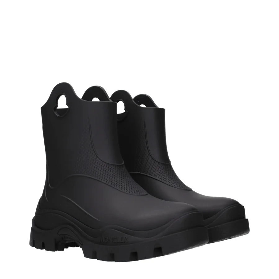 Moncler Black Cotton Ankle Boots