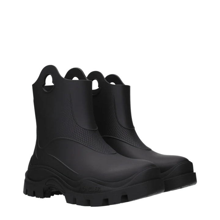 Moncler Black Cotton Ankle Boots