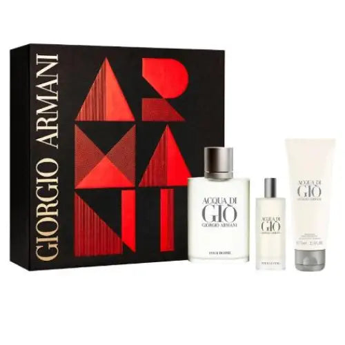 Dive into Freshness with the Acqua Di Gio 3 Piece Gift Set by Giorgio Armani Men’s Sets