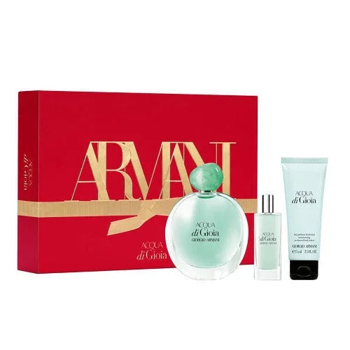 Acqua Di Gioia Piece Gift Set with Parfum Spray and Body Lotion Women’s Sets Giorgio Armani