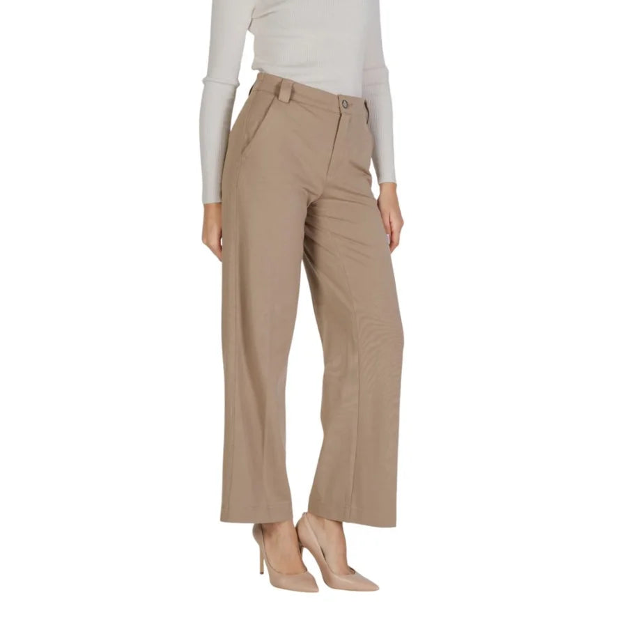 Street One Beige Viscose Dress Pants