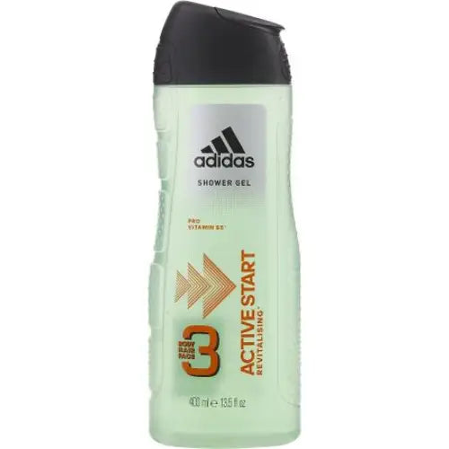 Revitalize with Adidas Active Start 3 Body Hair & Face Shower Gel Men’s Bath