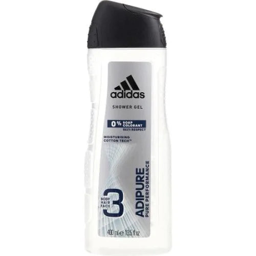 Adidas Adipure 3-In-1 Shower Gel for Men Refreshing Bath and Body Care Men’s &