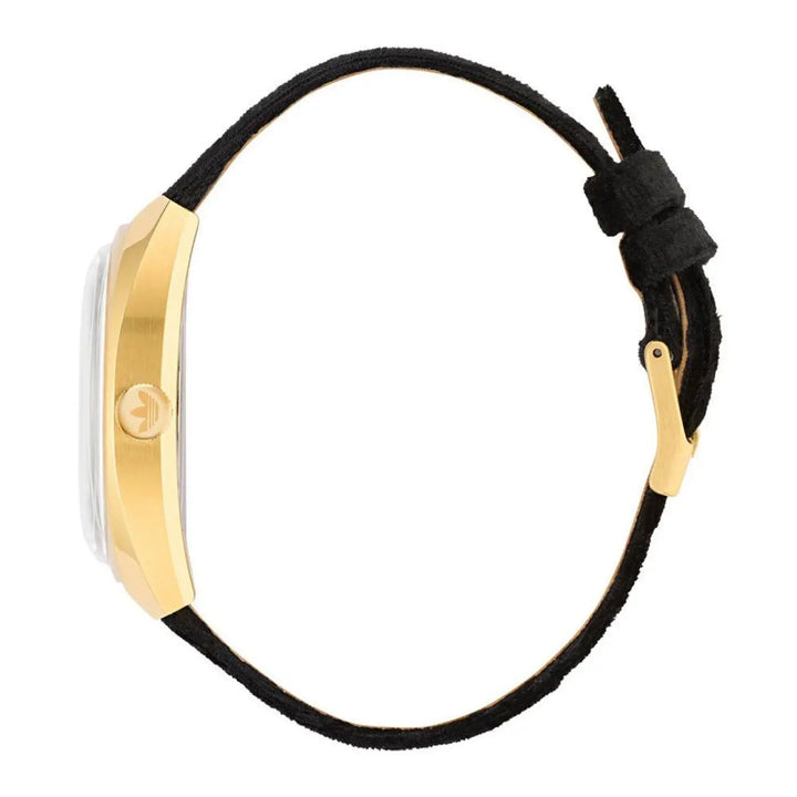 Adidas Black Leather Dress Watch