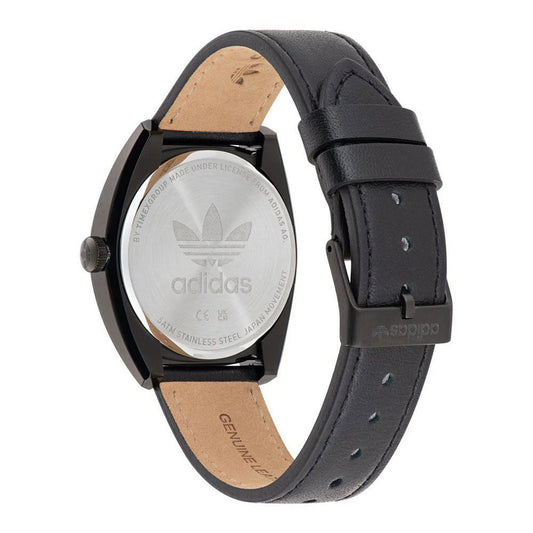Adidas Black Leather Dress Watch with Mineral Glass and 5ATM Water Resistance