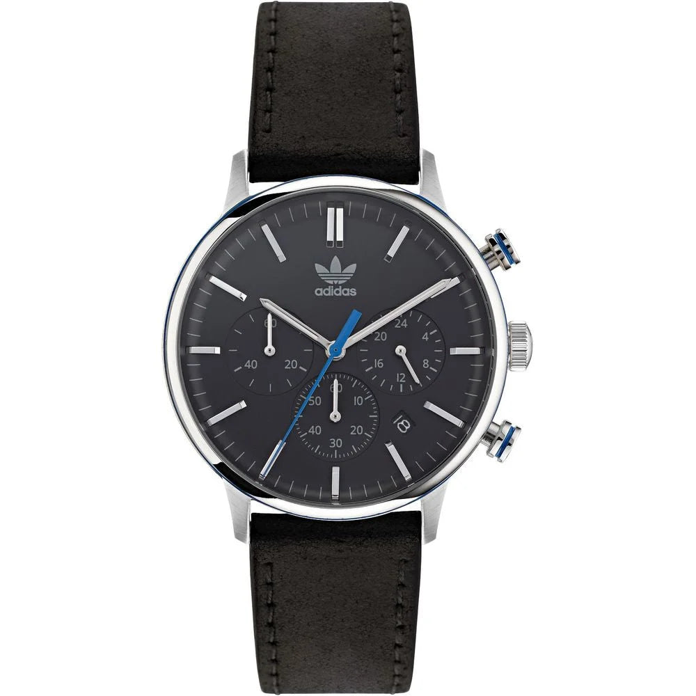 Adidas Black Leather Dress Watch