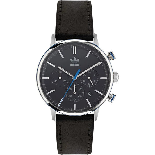 Adidas Black Leather Dress Watch