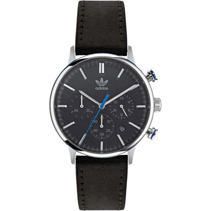 Adidas Black Leather Dress Watch