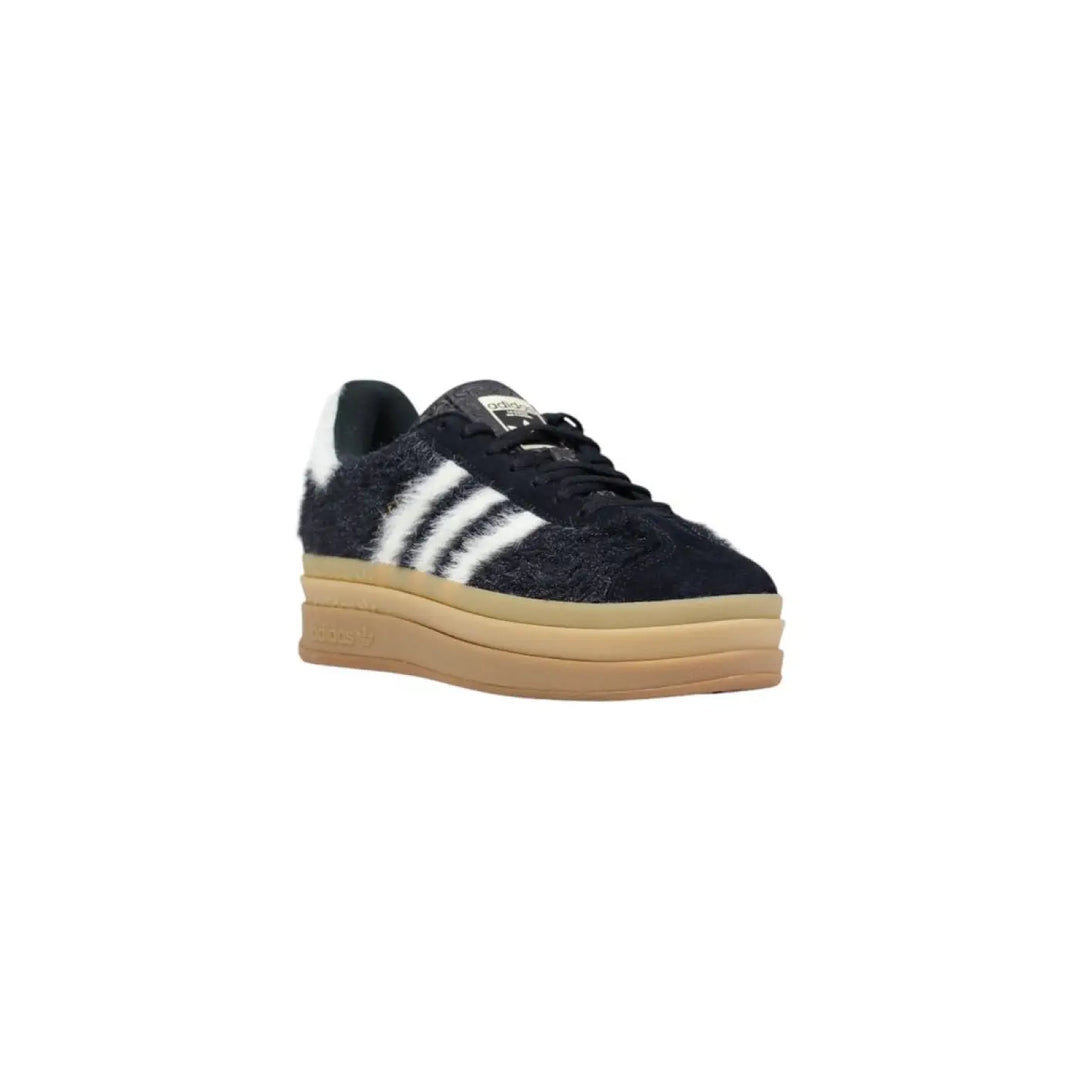 Adidas Originals Black Leather Platform Sneakers