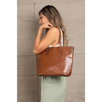 Elevate Your Style with the Adored PU Leather Tote Bag Bags Shoulder bags Trendsi