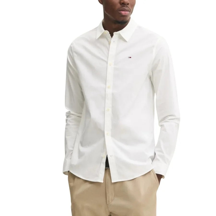 Tommy Hilfiger Jeans White Cotton Dress Shirt