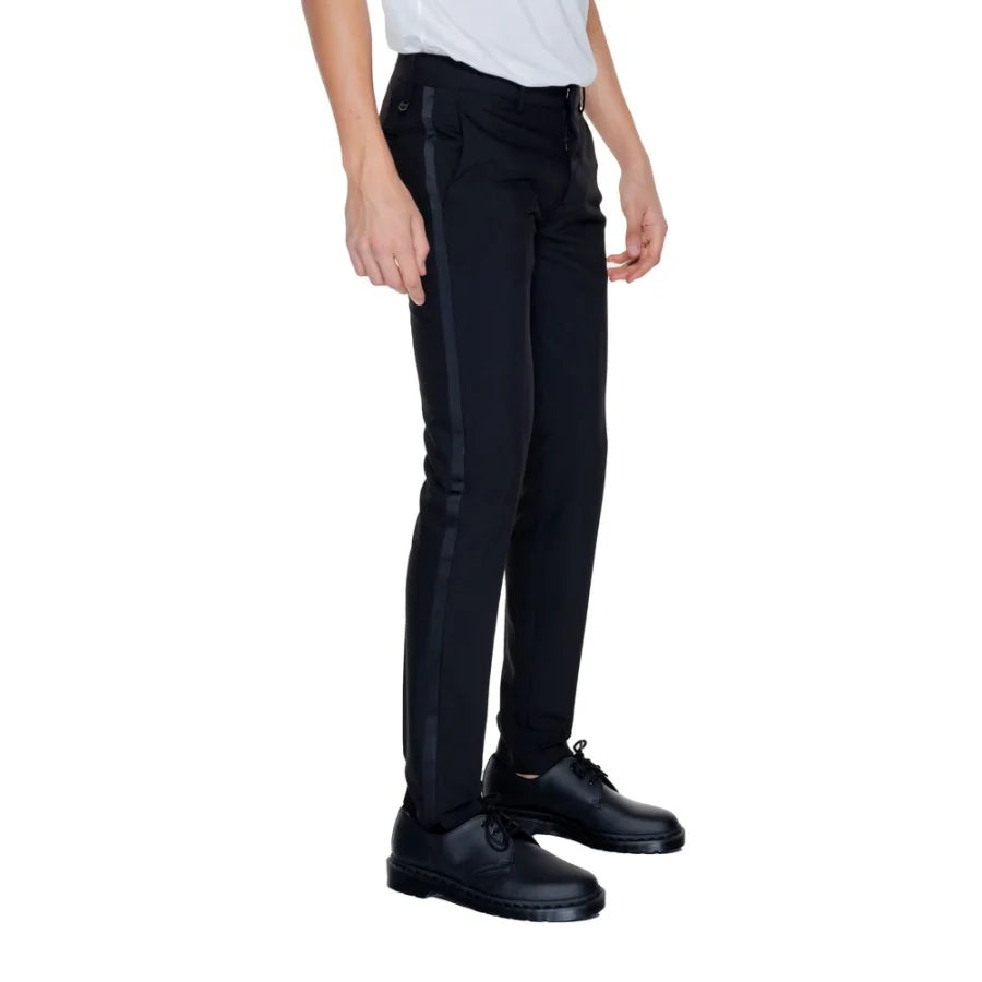 Antony Morato Black Polyester Dress Pants