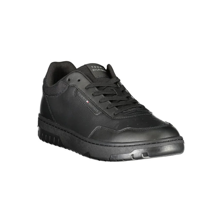 Tommy Hilfiger Black Leather Men Sneaker