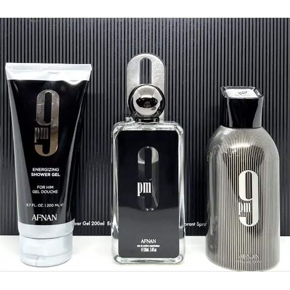 Afnan 9 PM Luxurious 3 Piece Gift Set for Ultimate Elegance Men’s Sets