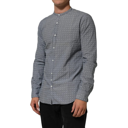 AGLINI Gray Polka Dot Shirt Classic Long Sleeves Timeless Style