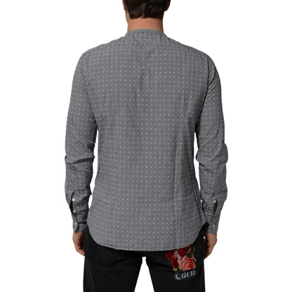 AGLINI Gray Polka Dot Shirt Classic Long Sleeves Timeless Style