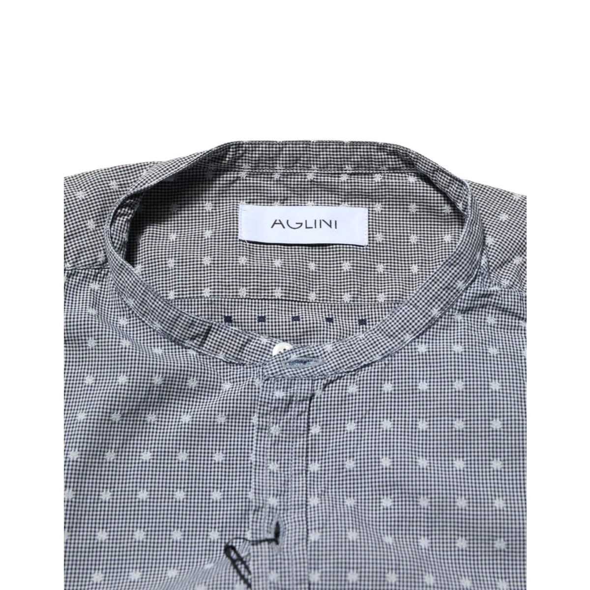 AGLINI Gray Polka Dot Shirt Classic Long Sleeves Timeless Style