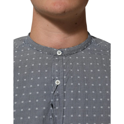 AGLINI Gray Polka Dot Shirt Classic Long Sleeves Timeless Style