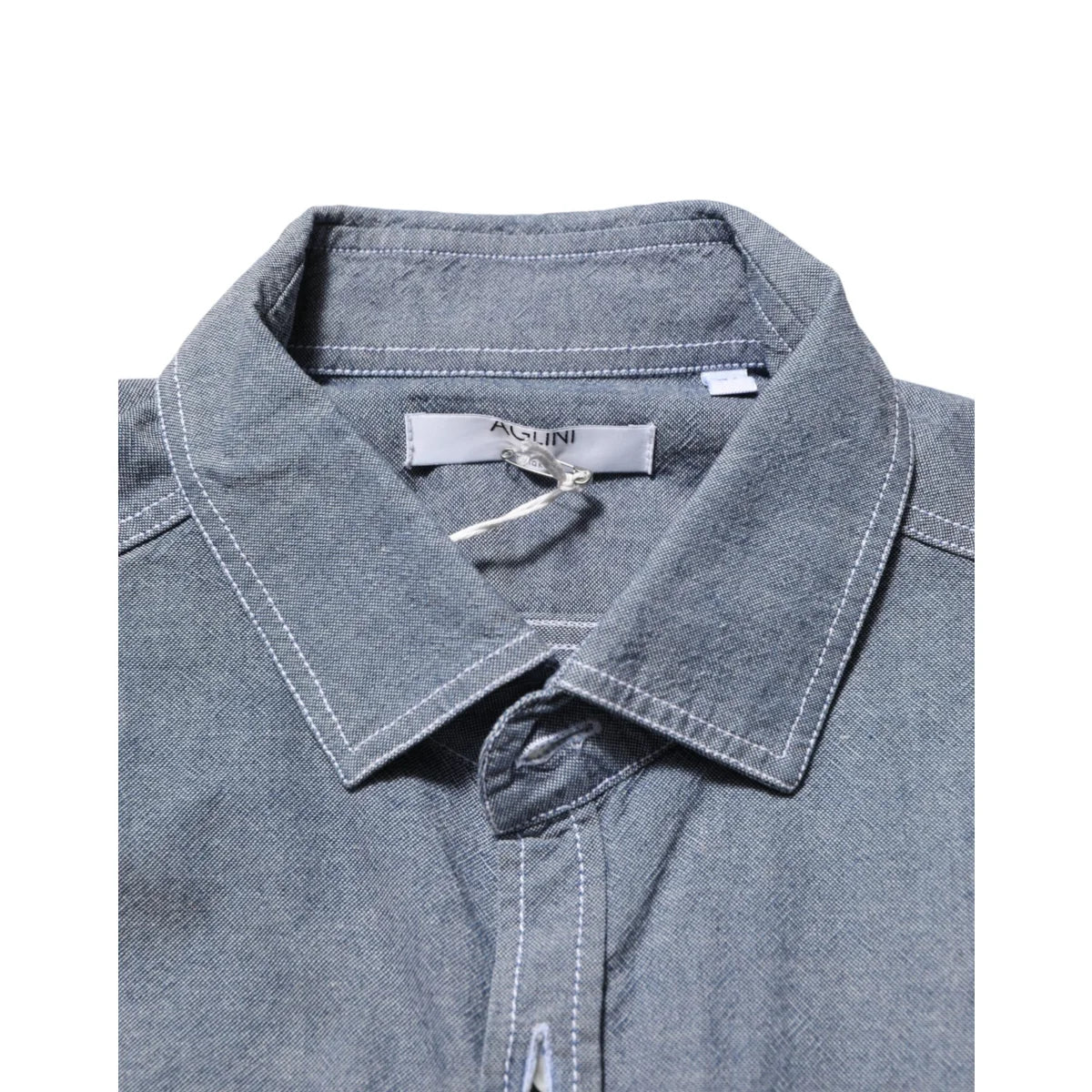 AGLINI Regular Fit Blue Denim Casual Shirt for Timeless Style