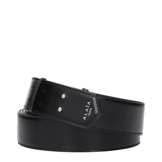 Alaia Black Leather Belt Stylish Designer Clothing Accessory Alaïa
