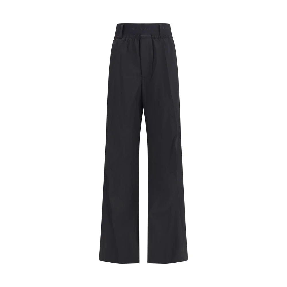 ALAINPAUL Black Fleece Wool Casual Pants