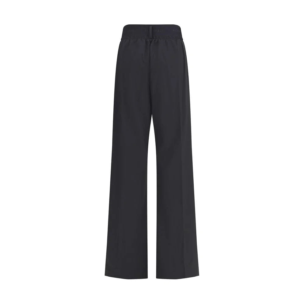 ALAINPAUL Black Fleece Wool Casual Pants