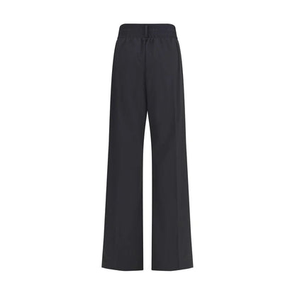 ALAINPAUL Black Fleece Wool Casual Pants