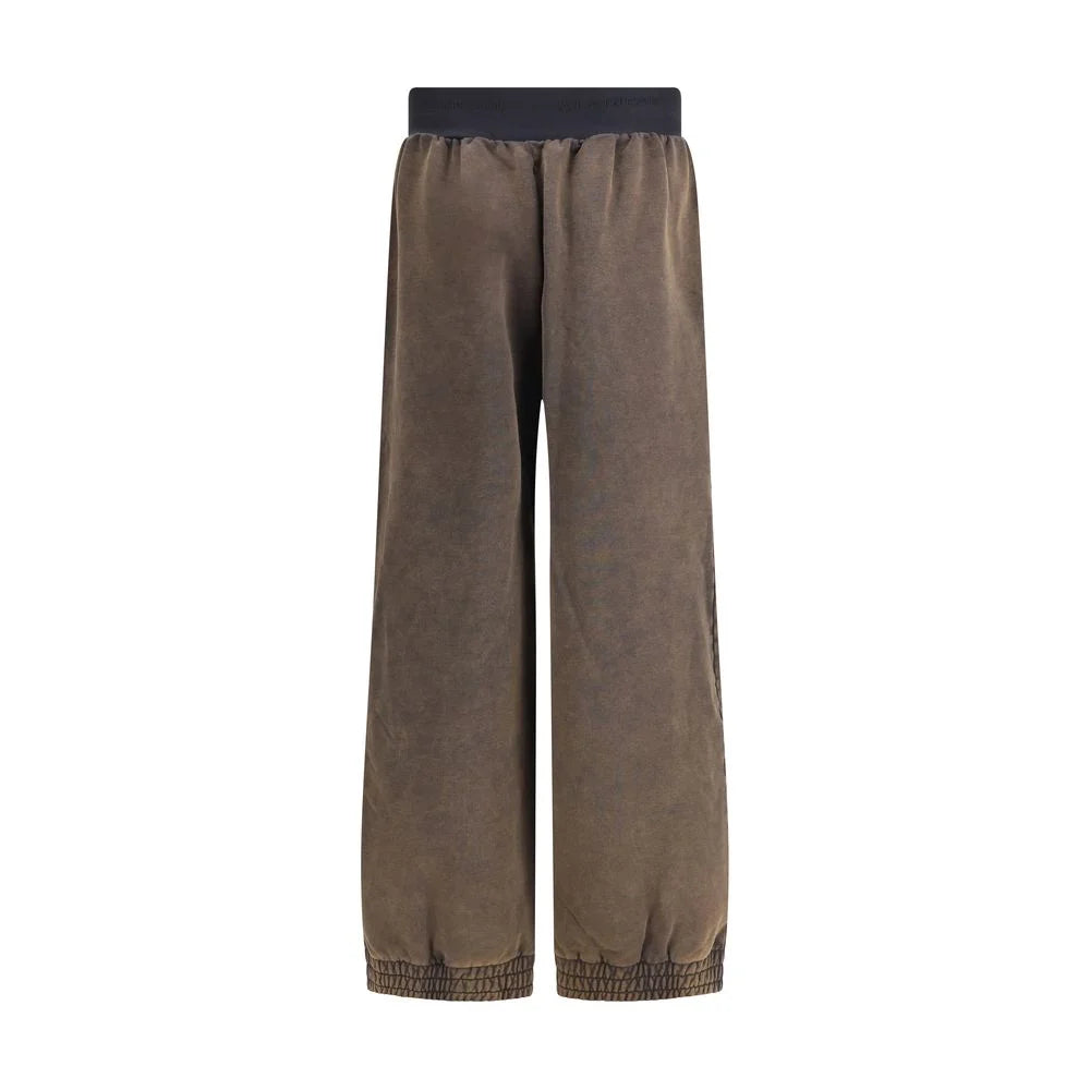 ALAINPAUL Brown Cotton Casual Pants