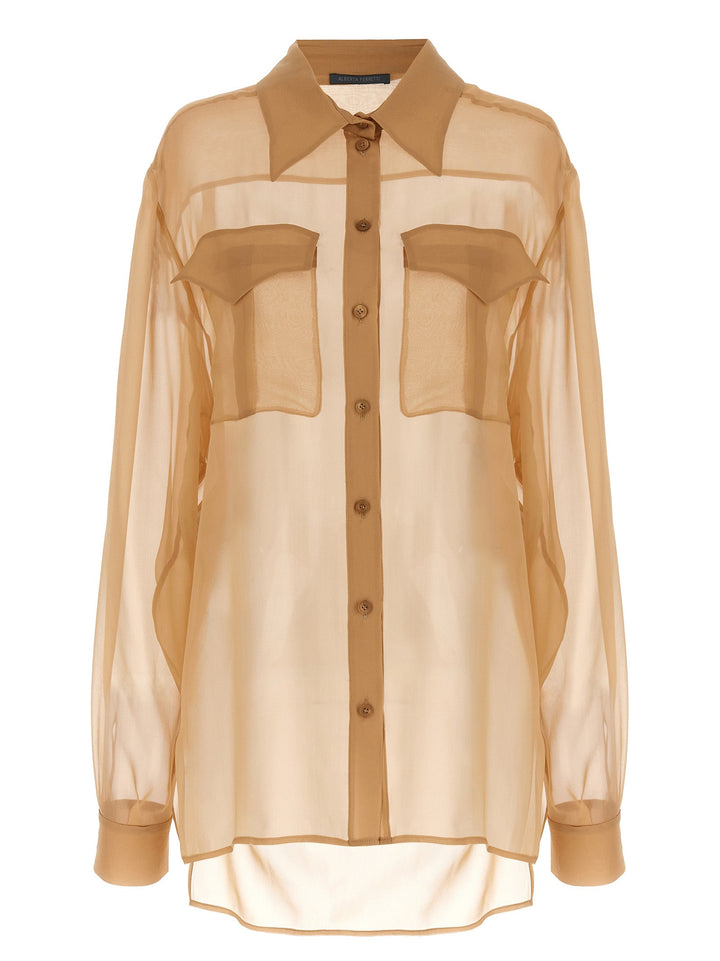 Alberta Ferretti Blouses - Women’s Beige Silk Blouse