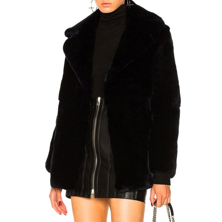 Alberta Ferretti Overcoats - Blue Rabbit Fur Coat