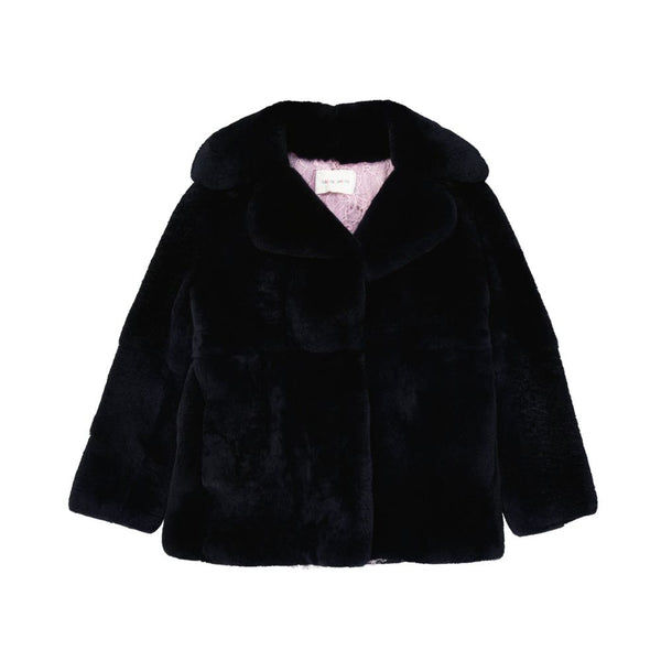Alberta Ferretti Overcoats - Blue Rabbit Fur Coat