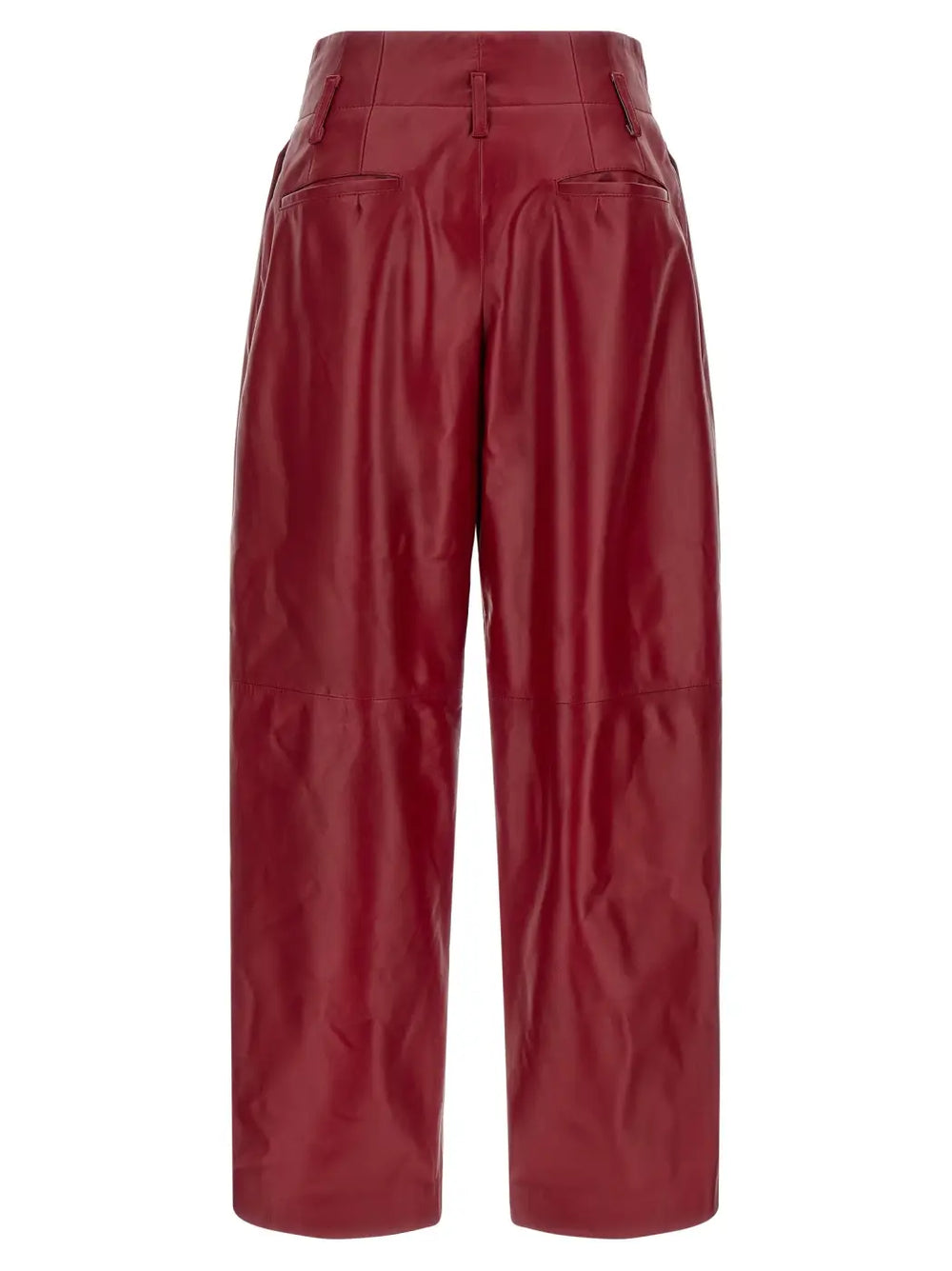 Alberta Ferretti Red Leather Pants