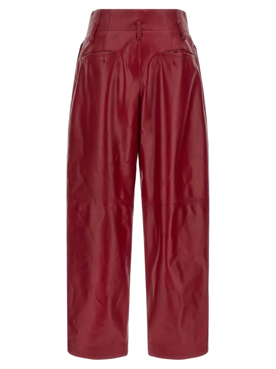 Alberta Ferretti Red Leather Pants
