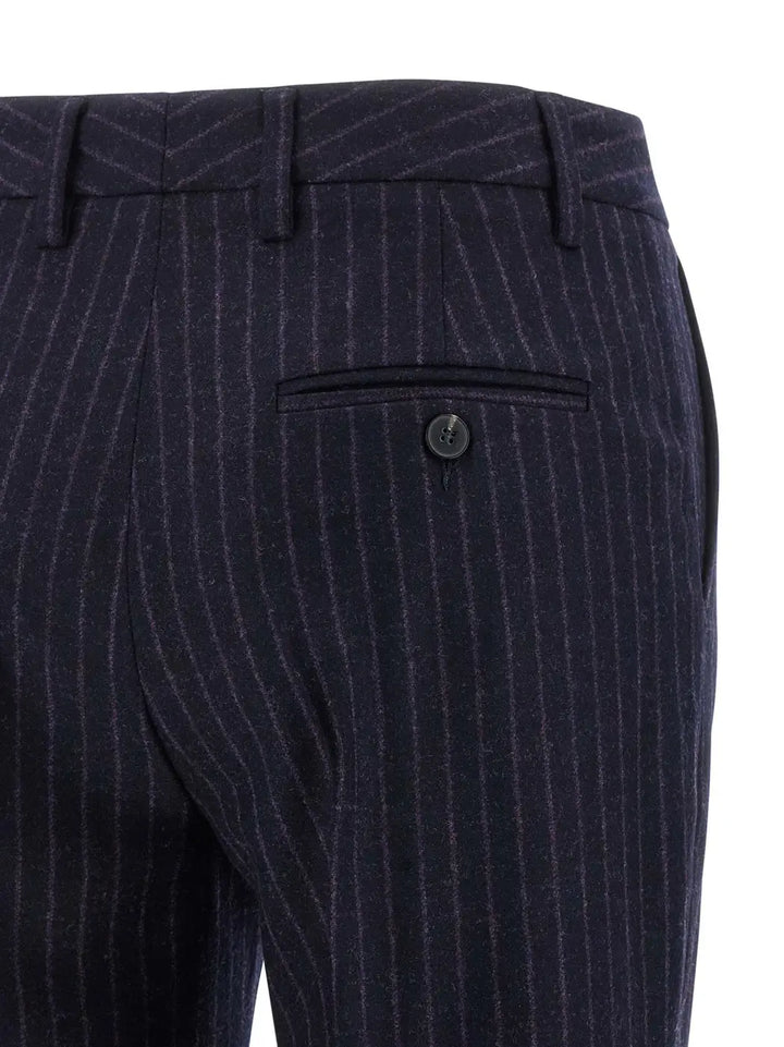 Alberto Biani Blue Virgin Wool Dress Pants