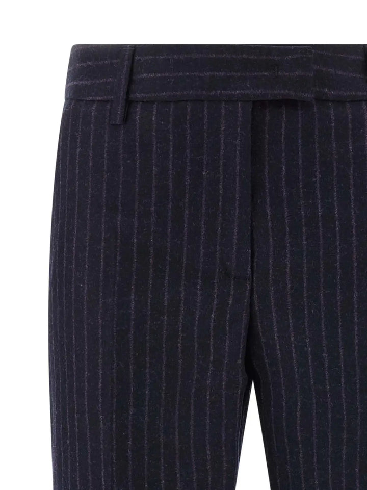 Alberto Biani Blue Virgin Wool Dress Pants