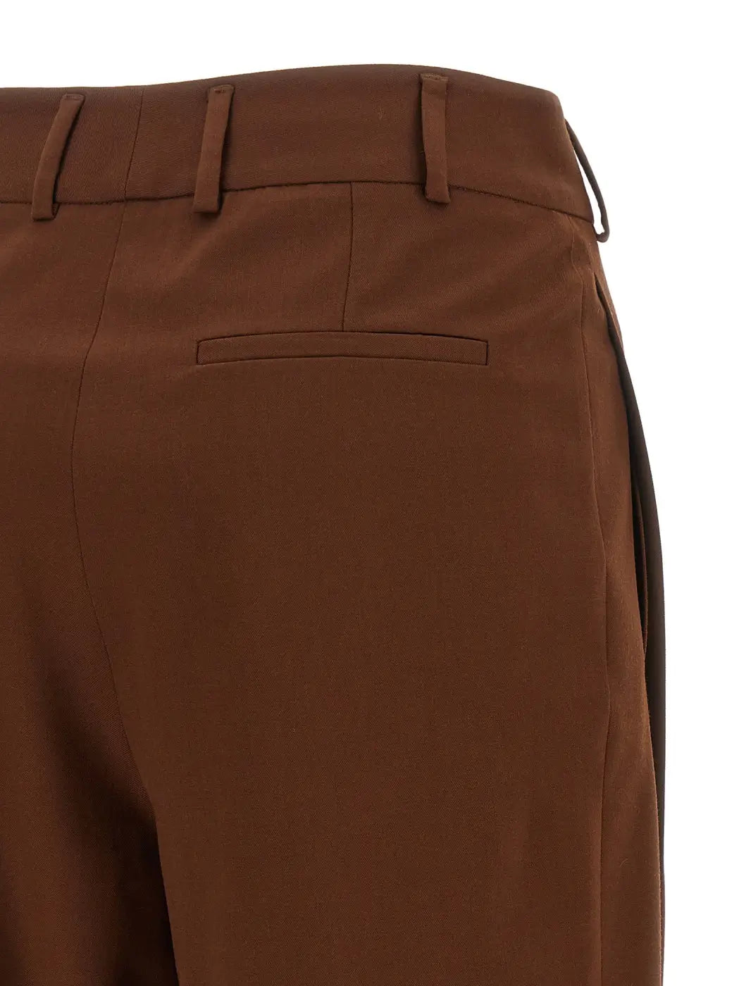 Alberto Biani Brown Wool Cropped Pants
