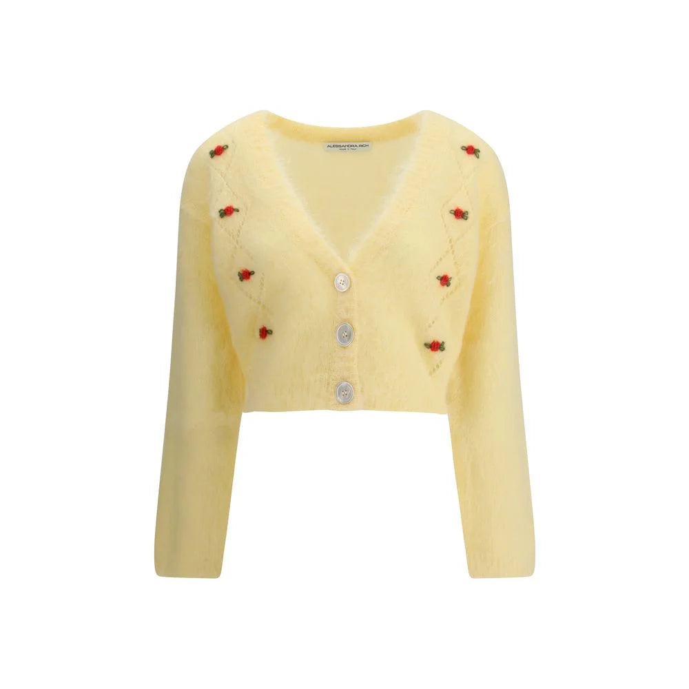 Alessandra Rich Bicolor Mohair Cardigan