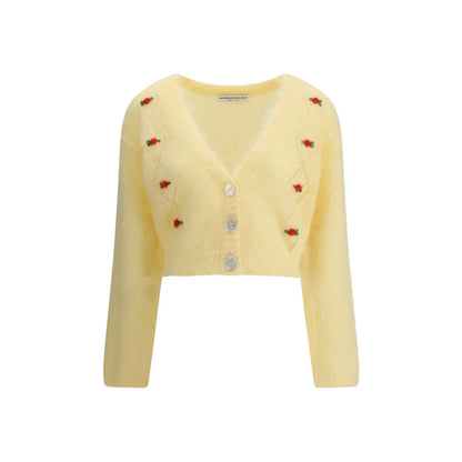 Alessandra Rich Bicolor Mohair Cardigan