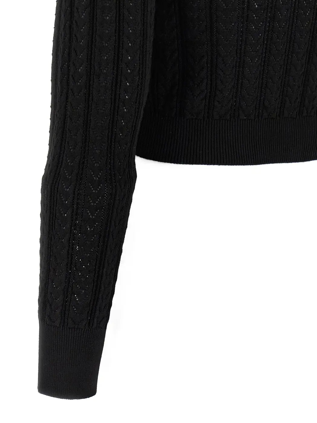 Alessandra Rich Black Cotton Cardigan