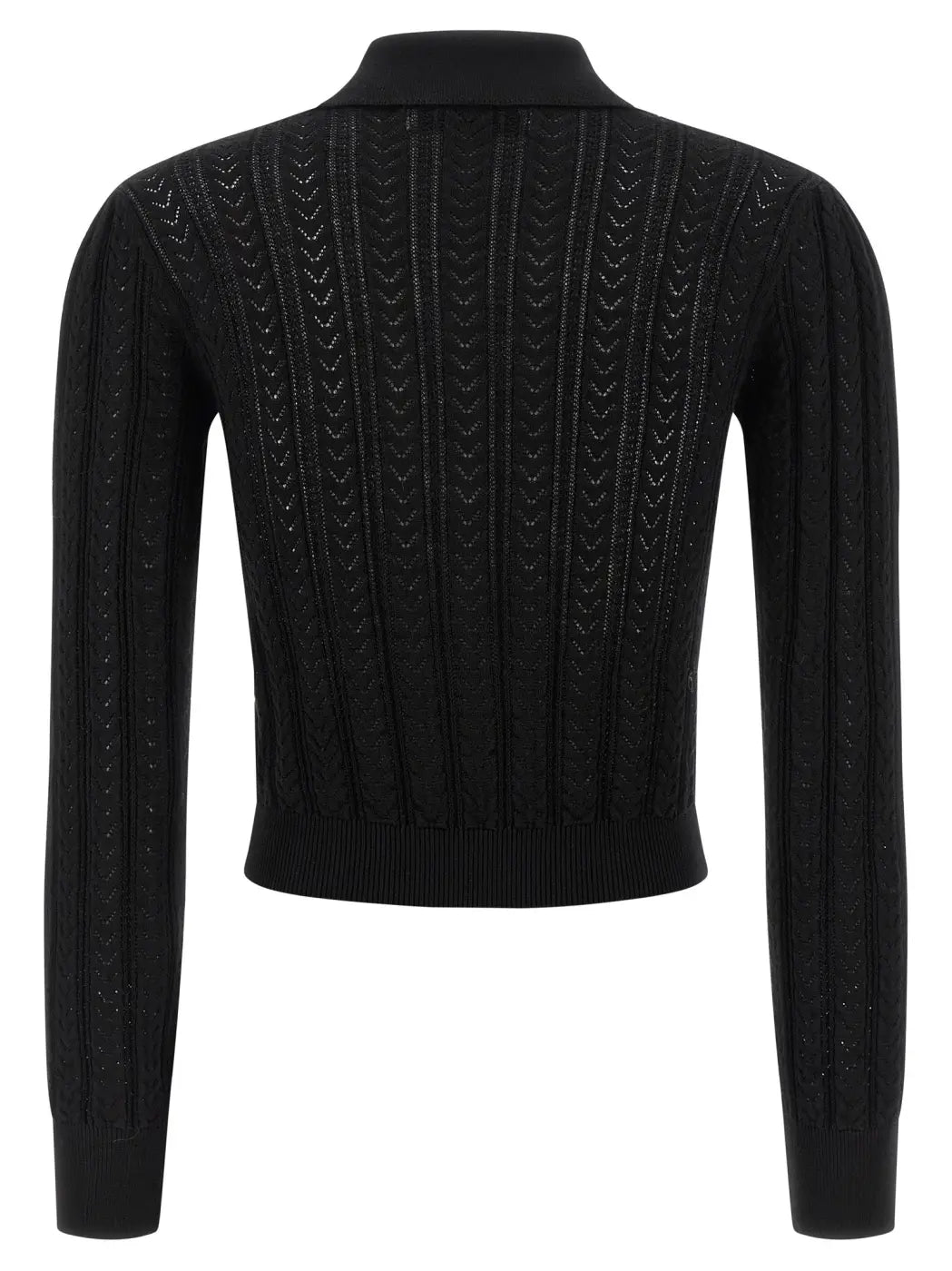 Alessandra Rich Black Cotton Cardigan