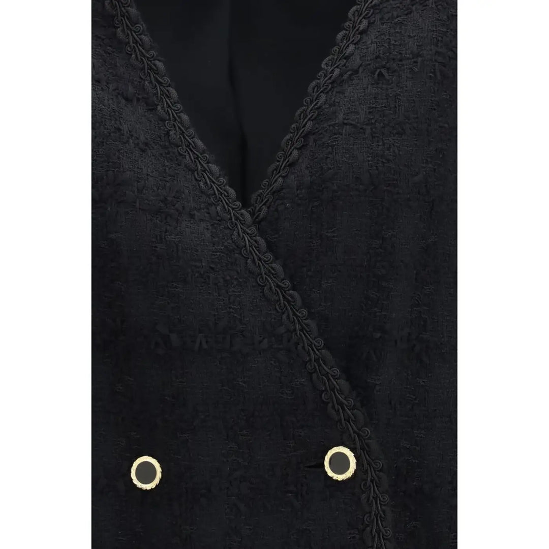 Alessandra Rich Black Cotton Full-length Jacket