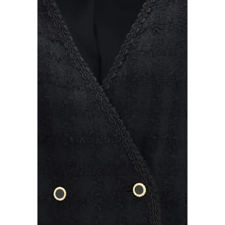 Alessandra Rich Black Cotton Full-length Jacket