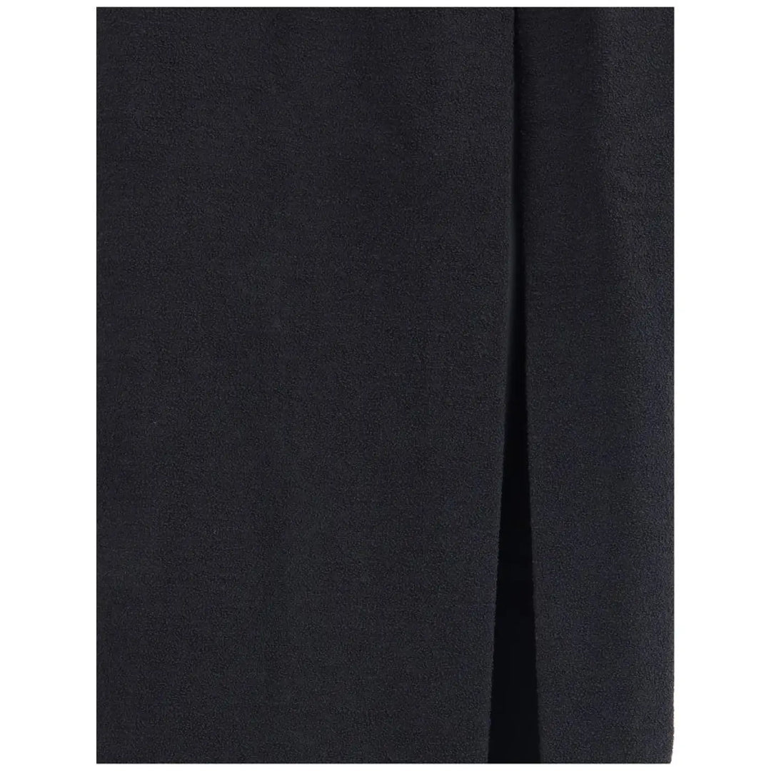 Alessandra Rich Black Fleece Wool Long Skirt