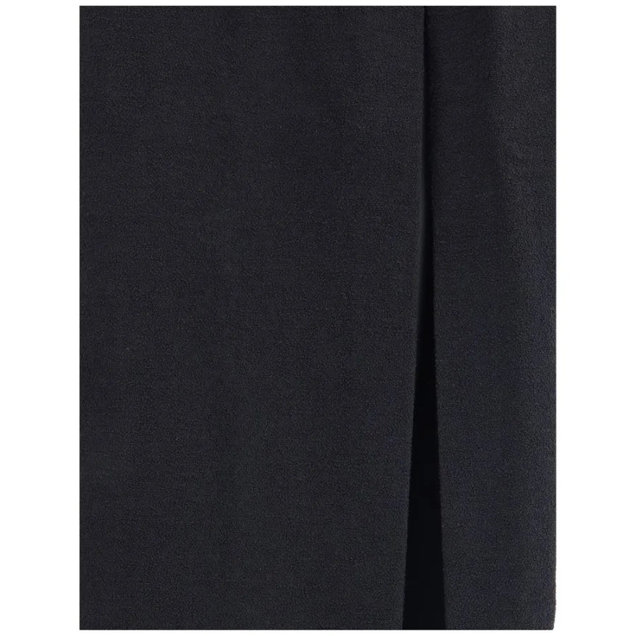Alessandra Rich Black Fleece Wool Long Skirt