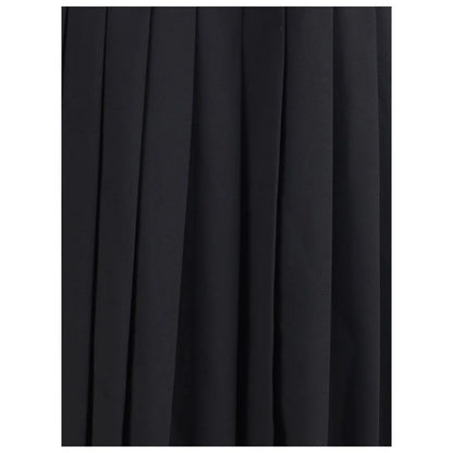 Alessandra Rich Black Fleece Wool Midi Skirt